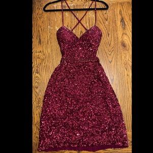 Scala Red Sequence Cocktail Dress